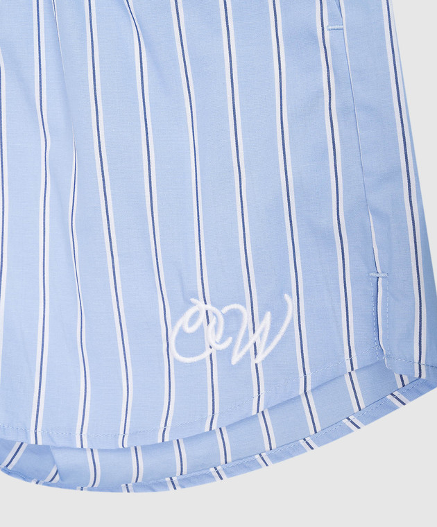 Off-White Дитячі блакитні шорти в смужку 44GCB009S26F001 зображення 3