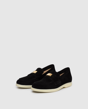 Babe Pay Pls Чорні замшеві лофери з гравіюванням логотипа 218108ZA