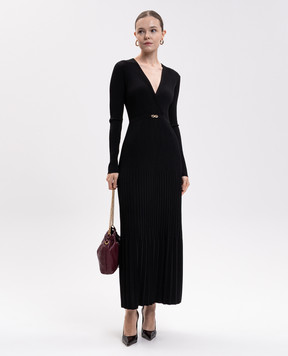 Twinset Черное платье с плиссированием 262TT3450