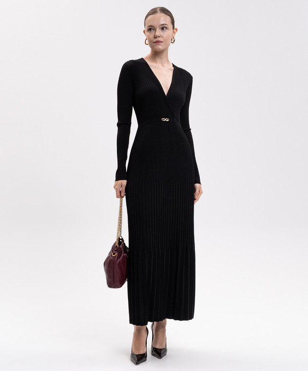 Twinset Черное платье с плиссированием 262TT3450 изображение 2