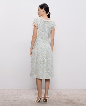 Ermanno Scervino Белое платье из шелка в принт D482Q345APXWE