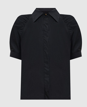 Max Mara Черная блуза с короткими рукавами MSTAMORE