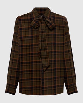 Saint Laurent Зелена сорочка в клітинку Lavallière 838890Y33IA