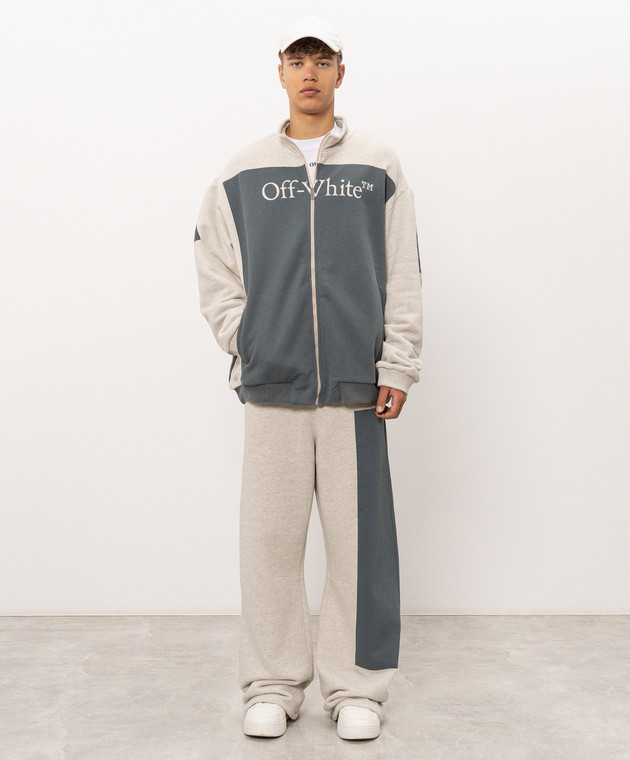 Off-White Серые спортивные меланжевые штаны 44MCJ03QF26F001060 изображение 2