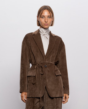 Brunello Cucinelli Коричневый вельветовый жакет MG5477406P