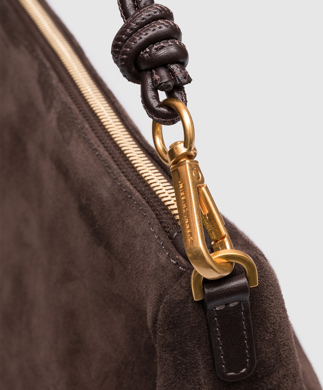 Gianni Chiarini Коричневая замшевая сумка кросс-боди Cleo BS12691CMPL изображение 4