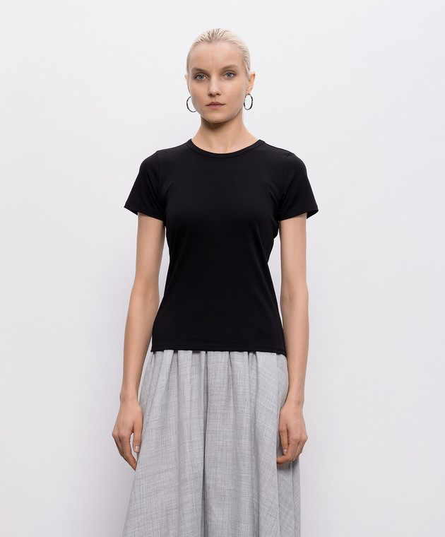 Intoca Черная футболка с акцентными швами DIOSBASICPOD312 изображение 3