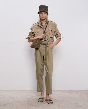 Brunello Cucinelli Брюки цвета хаки M0H93P8907