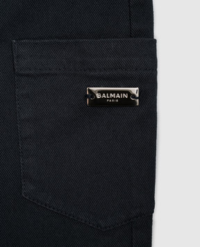Balmain Дитячі чорні джинси BZ6L30Z3702810