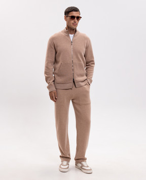 Canali Бежевий кардиган з вовною та кашеміром MK02487C1245