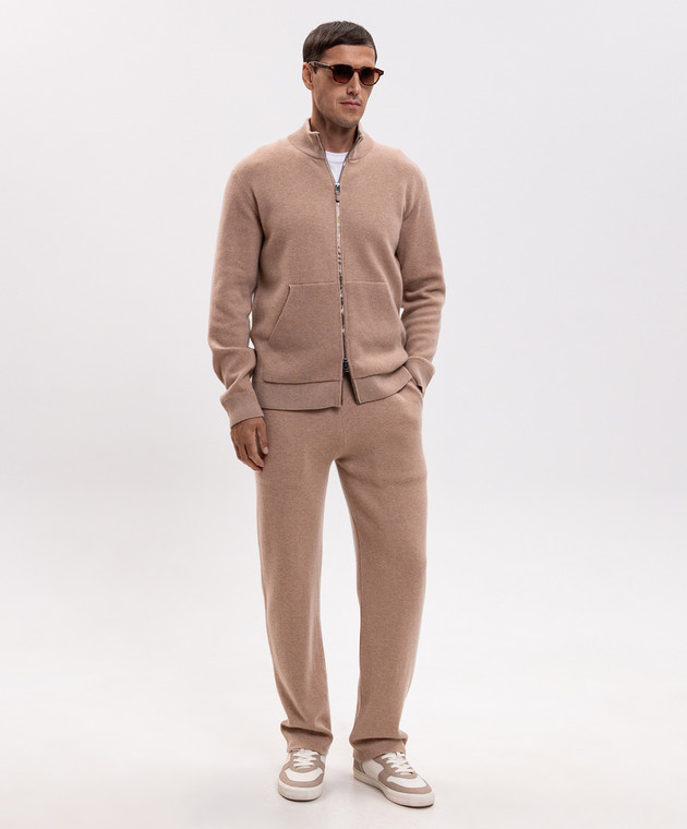 Canali Бежевий кардиган з вовною та кашеміром MK02487C1245 зображення 2