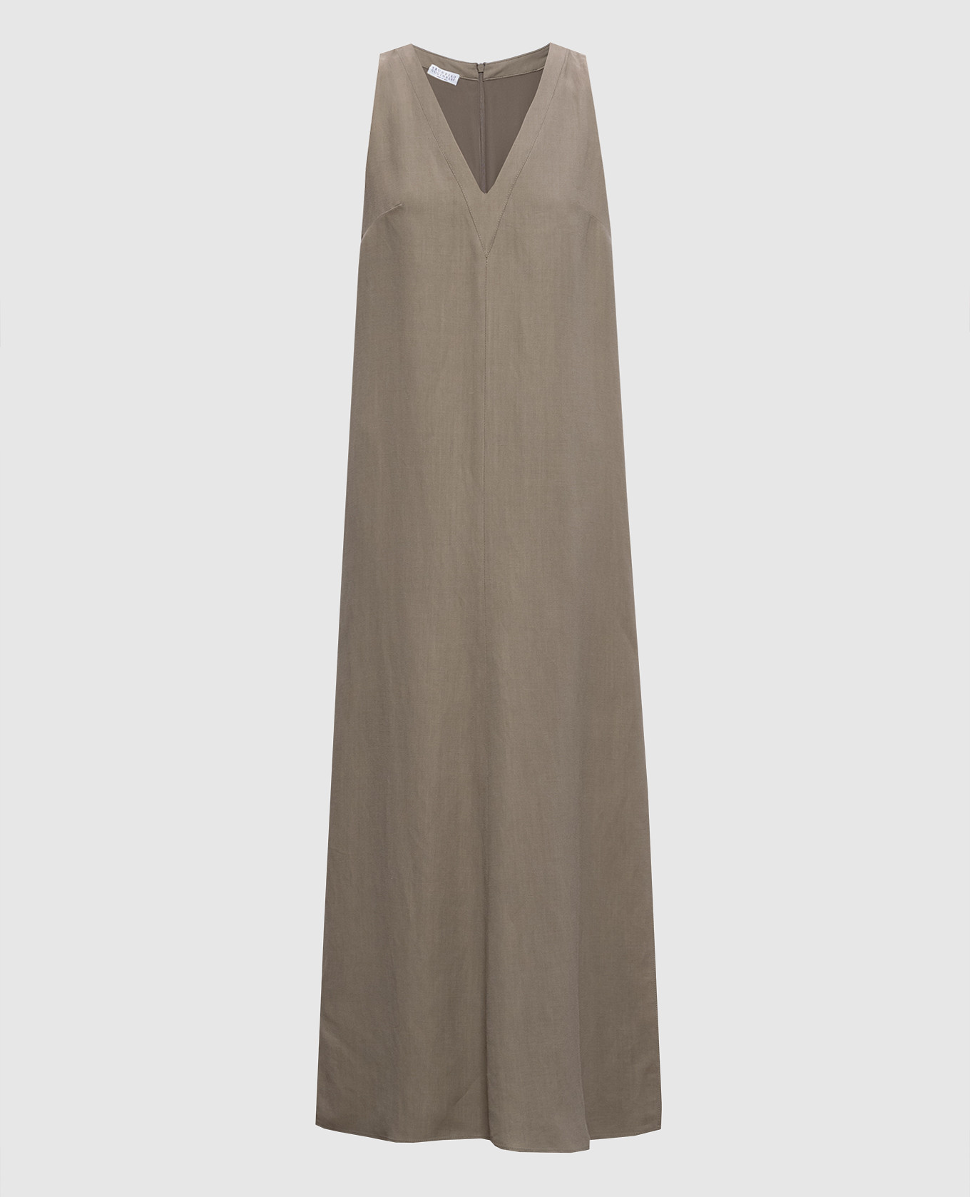 Коричневое платье с леном