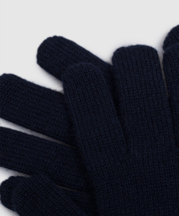 Brunello Cucinelli Рукавички синього кольору з кашеміру M2293118 зображення 3