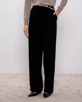 Max Mara Черные брюки MSTCORVINO с поясом MSTCORVINO