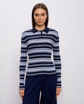 Max & Co Синє поло в смужку MCOLOCUSTA