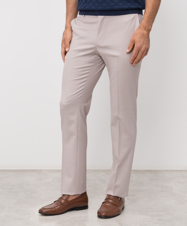 Bertolo Cashmere Серые брюки из шерсти, шелка и льна 3532936 изображение 3