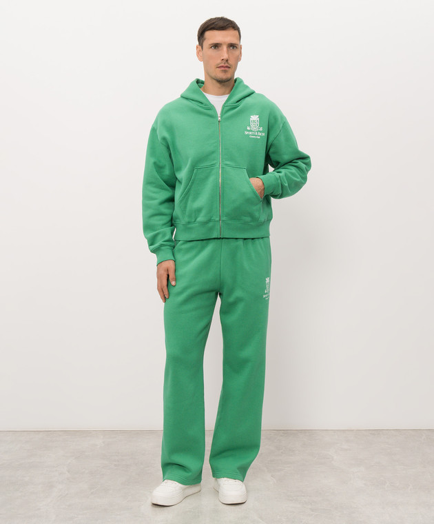 Sporty & Rich Зелений утеплений спортивний костюм з принтом ST10283272GR19PA088832 зображення 2