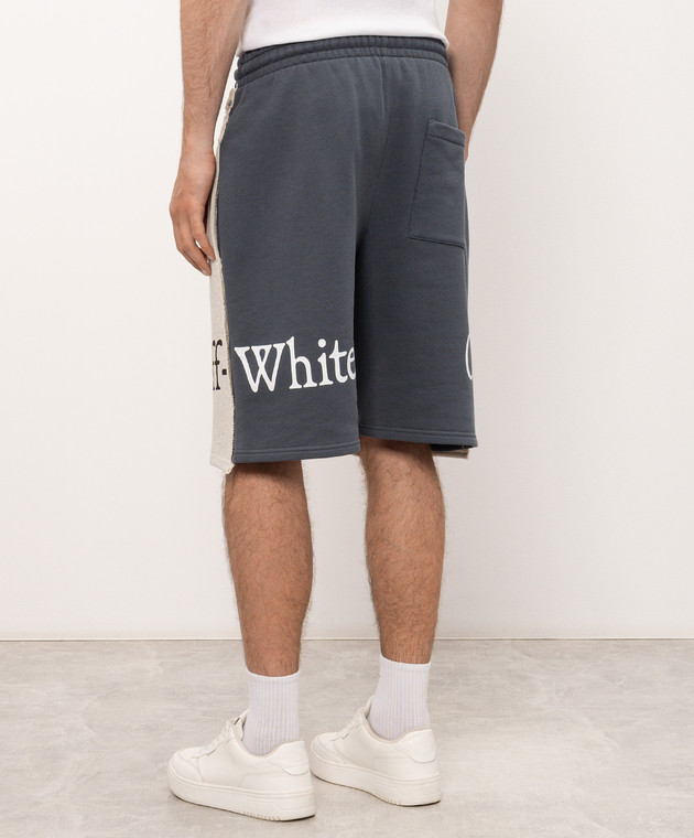 Off-White Синие шорты с принтом логотипа 44MCI01CF26F002 изображение 4