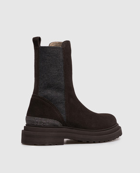 Brunello Cucinelli Коричневі замшеві челсі MZSFG3307P