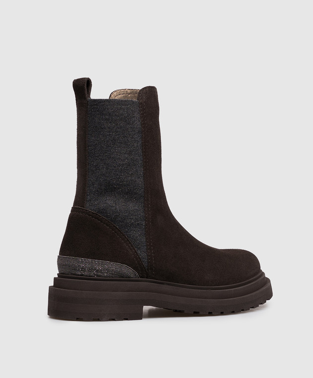 Brunello Cucinelli Коричневые замшевые челси MZSFG3307P изображение 3