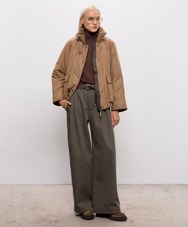 Brunello Cucinelli Коричневый гольф из кашемира и шелка M13800063 изображение 2