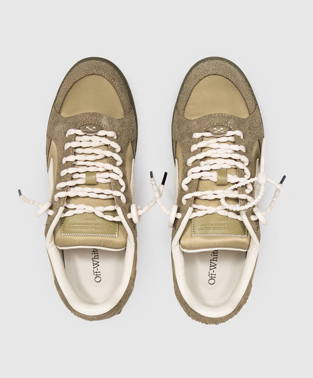 Off-White Комбинированные кроссовки End Of Play цвета хаки OF05761310 изображение 4