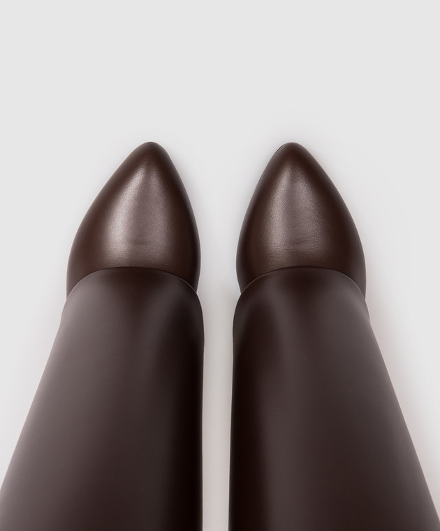Givenchy Коричневые кожаные сапоги Shark Pinch BE703XE1J7 изображение 4