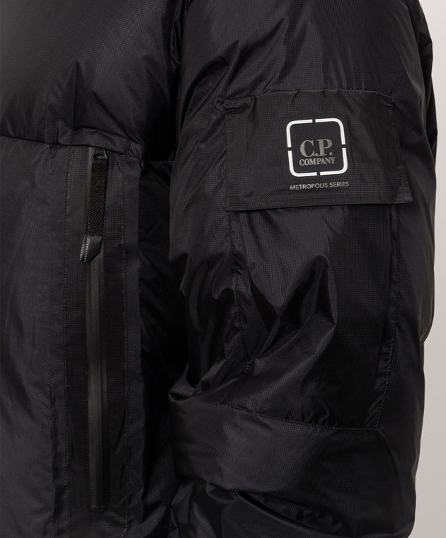 C.P. Company Metropolis Черный пуховик с принтом логотипа LOW038A110467V изображение 5