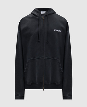 Vetements Чорна спортивна куртка з вишивкою логотипа ME76ZU136B