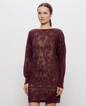 Twinset Бордовое платье в узор 262TF3030