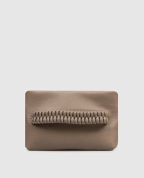 Peserico Коричневый кожаный клатч с цепочкой мониль E38387C0RCC845