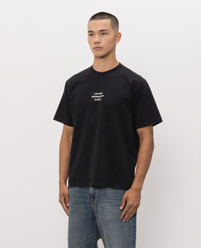 Vetements Черная футболка с надписью MH27TR171Bm