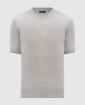 Stefano Ricci Серая футболка из шелка K616006G12F26102