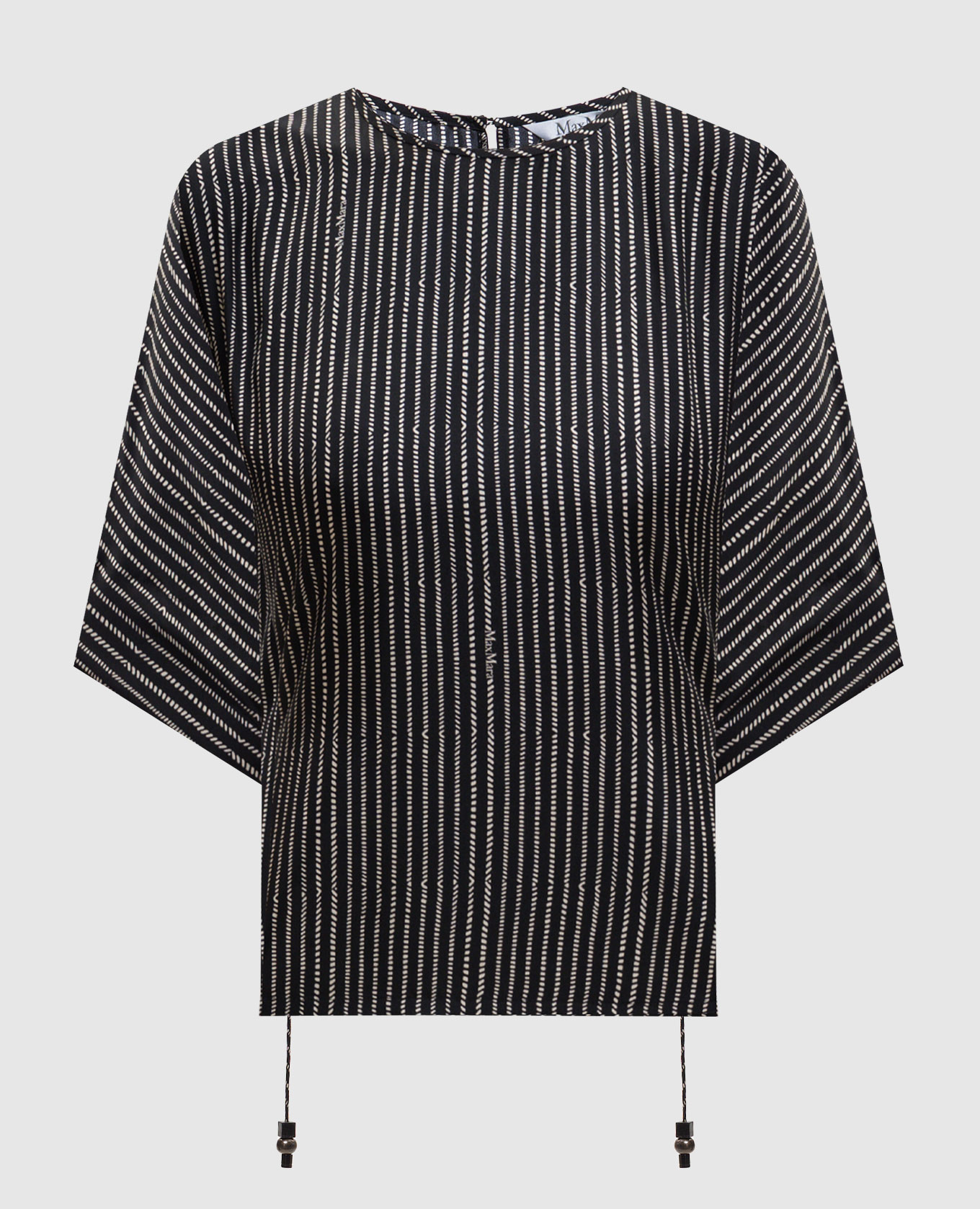 Черная блуза NORDICA из шелка в принт