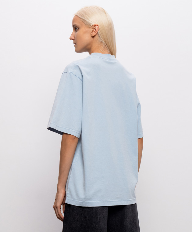 Alexander Wang Блакитна футболка з принтом логотипа UCC3261926w зображення 4