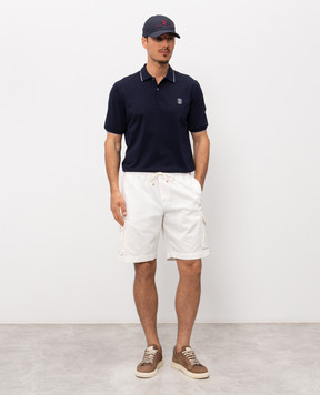 Brunello Cucinelli Темно-Синє поло з вишивкою емблеми M0B139779G