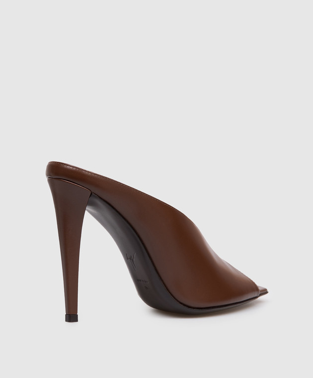 Giuseppe Zanotti Коричневые кожаные мюли E600071 изображение 3