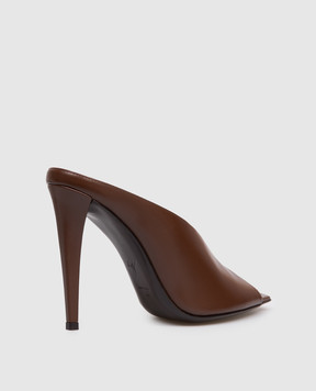 Giuseppe Zanotti Коричневые кожаные мюли E600071