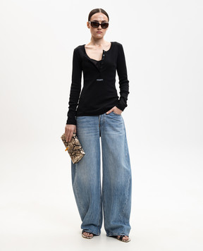 Dolce&Gabbana Черный лонгслив в рубчик F8W44TFU7AV