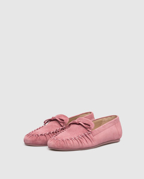 Stuart Weitzman Розовые замшевые мокасины Britt SM414
