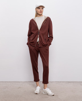 Brunello Cucinelli Бежевий топ з кашеміром та шовком з люрексом M41835700P