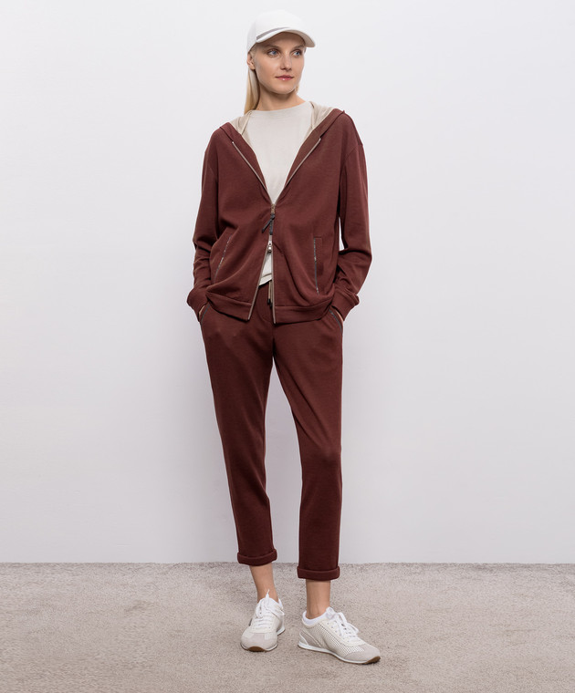 Brunello Cucinelli Бежевый топ с кашемиром и шелком с люрексом M41835700P изображение 2