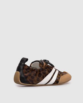 3.1 Phillip Lim Коричневые кожаные кроссовки в анималистичный принт SE26U006TAH