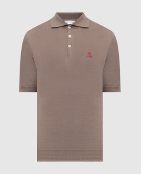 Brunello Cucinelli Коричневое поло с логотипом логотип M29800195