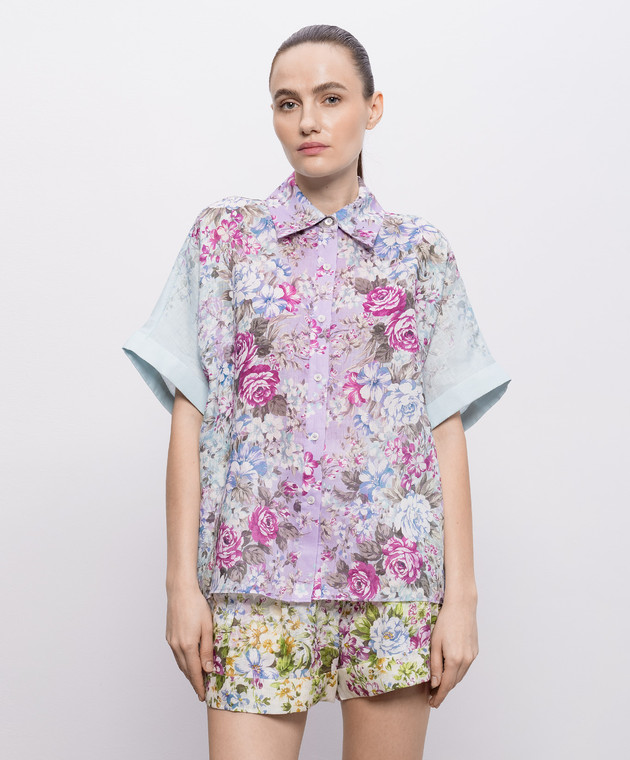 Christy Lynn Сорочка Rosa в принт з льону CLB356F55 зображення 2