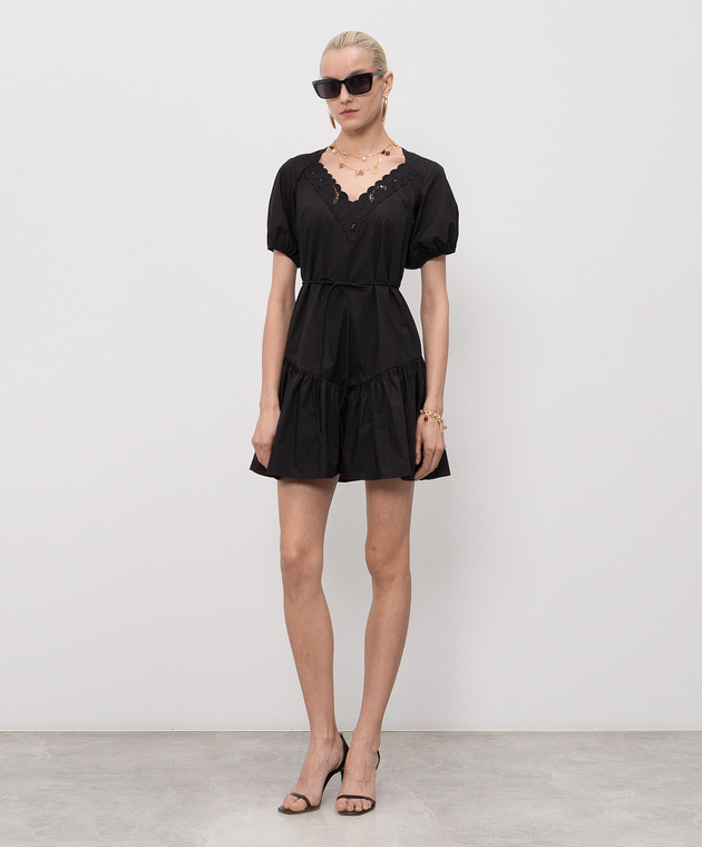 Twinset Чорна сукня міні з вишивкою б 261TT2033 зображення 2