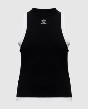 Versace Черная майка с эффектом наложения слоев 10269431A18639
