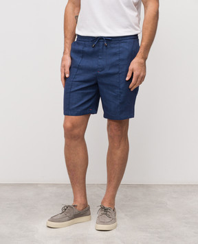 ISAIA Сині шорти з льону PNC021P9120