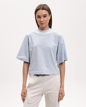 Palm Angels Голубая футболка PWAA079S26JER005