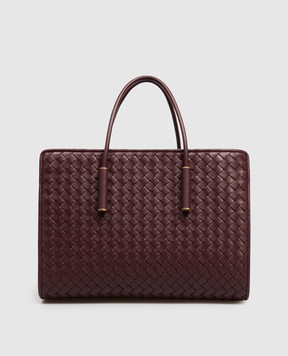 Bottega Veneta Бордовая кожаная сумка Barbara 875932V5KD0